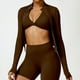 thumbnail image 5 of Camiseta de ejercicio para gimnasio para mujer, ropa deportiva de manga larga para Yoga, chaqueta con cremallera superior,, 5 of 5