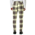 thumbnail image 3 of INSPIRE CHIC Men's Formal Color Block Slim Fit Flat Front Plaid Dress Pants, 3 of 6