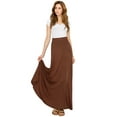 thumbnail image 4 of Made by Johnny Women's Solid Maxi Skirt with Elastic Waist Band XS RUST, 4 of 6