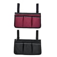 thumbnail image 2 of Bolsa de Almacenamiento con Cremallera Lateral para Silla de Ruedas Negra Y Roja, Soporte para Teléfono de Bolsillo para Negro + Vino Macarena Bolsa lateral para silla de ruedas, 2 of 8