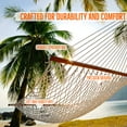thumbnail image 3 of Castaway Living 13 ft. Double Traditional Cotton Rope Hammock w/ Extension Chains & Tree Hooks, 3 of 7