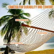 Castaway Living 13 ft. Double Traditional Cotton Rope Hammock w/ Extension Chains & Tree Hooks