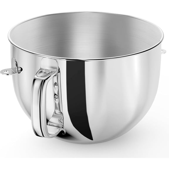 6QT Stainless Steel Mixing Bowl with Handle, Compatible with KitchenAid Bowl-Lift Stand Mixers (Professional 600, Pro 600, KP26 Series) – Dishwasher Safe