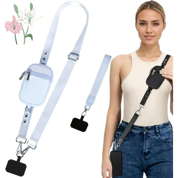 Adjustable Crossbody Phone Wallet Lanyard with Safety Breakaway Clasp, Detachable Phone Lanyard Crossbody for Shopping&travel