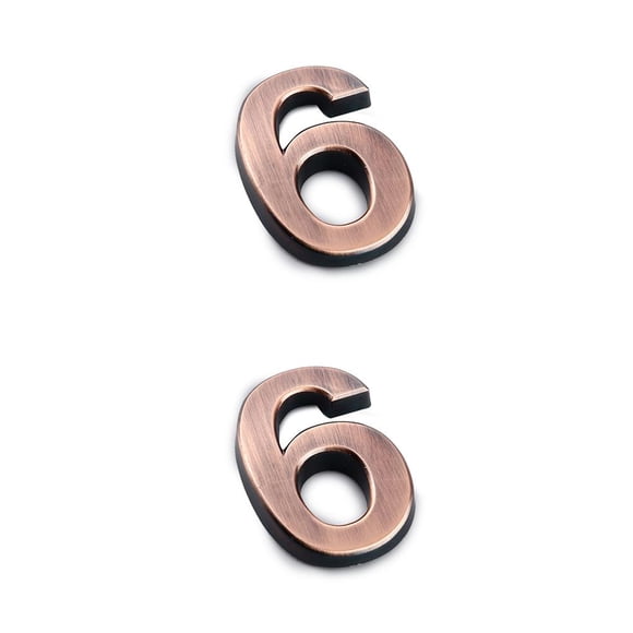 Inteprter Números de casa, marcas numéricas resistentes, marca de puerta, accesorios de marcado de puerta para el hogar, Hotel, apartamento, Número 6 2Conjunto