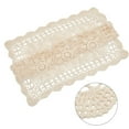 thumbnail image 4 of Vintage Square Tablecloth Doily Cotton Lace Crochet Floral Table Cloth Cover, 4 of 9