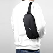 WEIXIER Men's Waterproof Fanny Pack with 4 Zipper Pockets Sports Waist Bag Carrying All Phones, Black