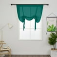 thumbnail image 3 of Yipa Tie Up Window Curtains, Sheer Window Drapes,Short Curtain Scarf,Cafe Kitchen Curtain Valance,Rod Pocket Curtain Panel Green 47.2" Width x55" Length 1-Panel, 3 of 9
