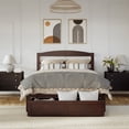 thumbnail image 4 of AFI Warren 14" Queen Wood Platform Bed Frame with Foot Drawer Storage, Walnut, 4 of 14