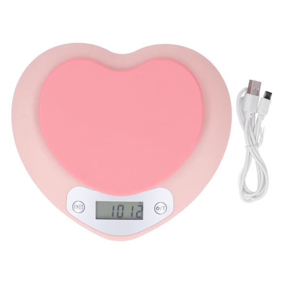 YAHHU 1g Accuracy Rechargeable Digital Kitchen Scale – 5kg Capacity, Heart‑Shaped Design, Built‑in Battery, Ideal for Baking, Coffee & Cooking