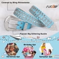 thumbnail image 4 of Kids Rhinestone Belt for Girls Boys,Western Cowgirl Cowboy Studded Leather Belt for Child, 4 of 6