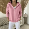 thumbnail image 4 of NSLGXD Hooded Zip up Knit Cardigan for Women Oversized Long Sleeve Solid Lightweight Sweater Jacket Casual Loose Fit Fall Winter Outerwear Tops S-3XL, 4 of 5
