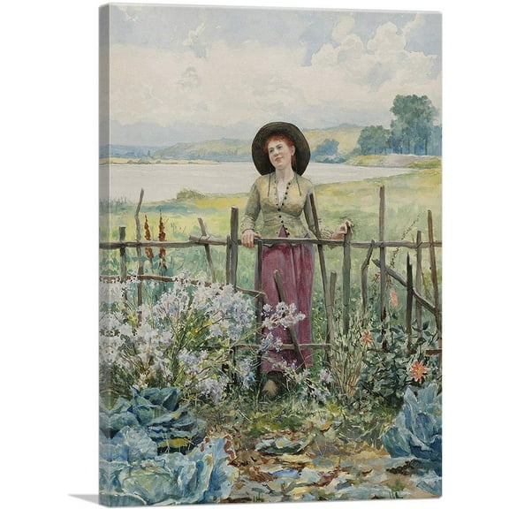 ARTCANVAS Daydreaming Canvas Art Print by Daniel Ridgway Knight - Size: 26" x 18" (0.75" Deep)