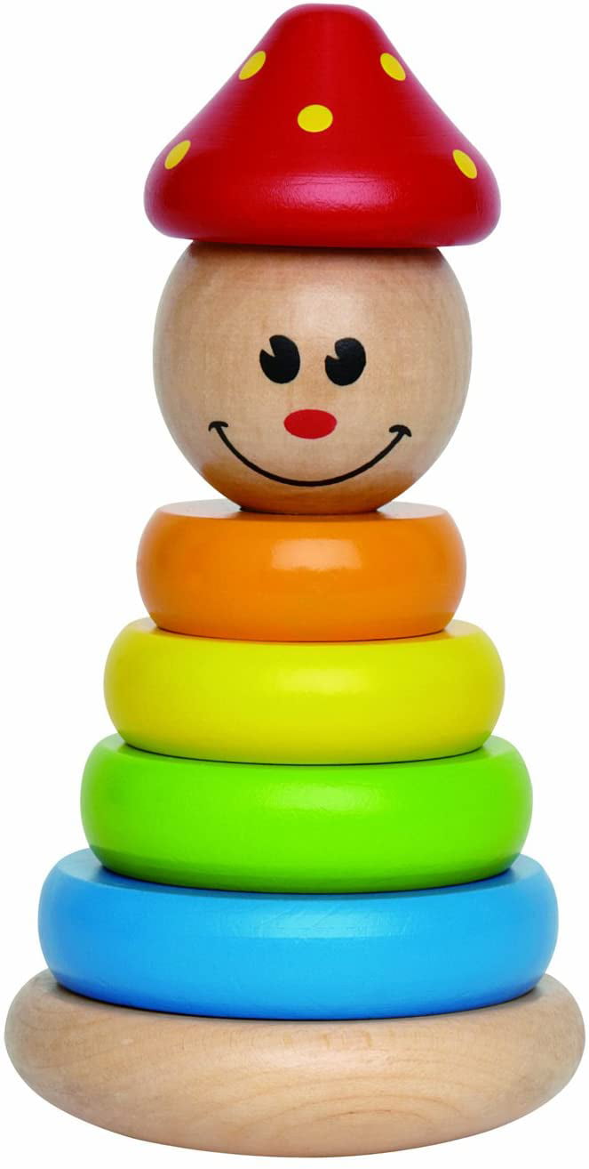 Stacking Rings Tower Wooden Clown Balance Beams Baby Developmental Play Toy 