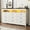 White-9 Drawer Dresser, variant on ANPOO Farmhouse 9 Drawers Dresser with LED Lights & Power Outlet, 63" Wide Large Chest of Drawers with Storage Organizer/60000 Colors Light, Modern Wood Dresser for Bedroom, Living Room, Hallway