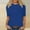 Blue, variant on Womens Tops Trendy Solid Color 3/4 Sleeve Shirts Cute Round Neck Pullover Loose Casual Blouse T Shirt Black XXXL