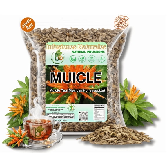 Muicle Té (Mexican Honeysuckle Herbal Tea) - 4 oz - 100% Natural, Vegan, Non-GMO: