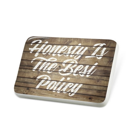 Porcelein Pin Painted Wood Honesty Is The Best Policy Lapel Badge –