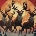 thumbnail image 6 of Christmas Reindeer Flying Round Tablecloths Table Covers with Elastic Polyester Fitted Tablecloth Circular Table Cover, 6 of 8