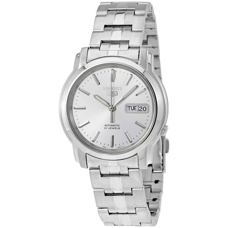 Seiko Men's snkk65 5 automatic stainless steel watch with silver-tone dial  