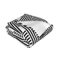 thumbnail image 5 of LNWH Super Soft Flannel Bed Blanket, Cozy Fluffy Warm All Seasons Cross Black Stripes Pattern Throw Blankets for Sofa Bedding, 50"x40", 5 of 8
