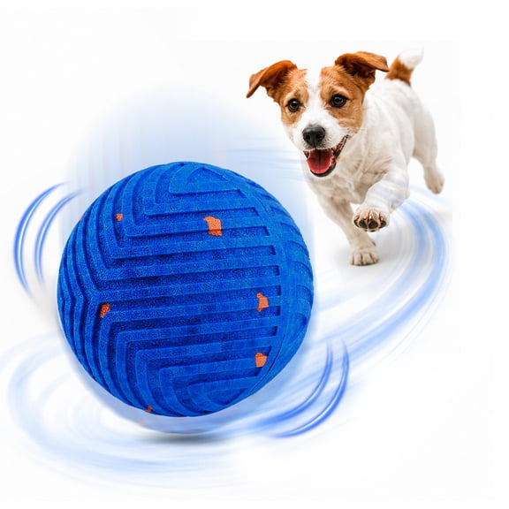 QDAN Interactive Dog Toys for Small Dogs, Automatic Smart Dog Toy Ball with 3 Modes, Self-Moving Bouncing Rolling Ball, E-TPU Puppy Toy for Boredom Relief, Blue