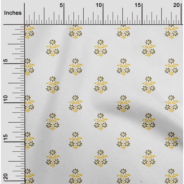 oneOone Polyester Lycra Fabric Leaves & Floral Block Decor Fabric Printed BTY 56 Inch Wide