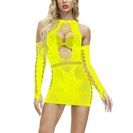 

Ladies Sexy Lingerie Multicolor Lace Hollow Out Bag Hip Big Elastic Mesh Suit