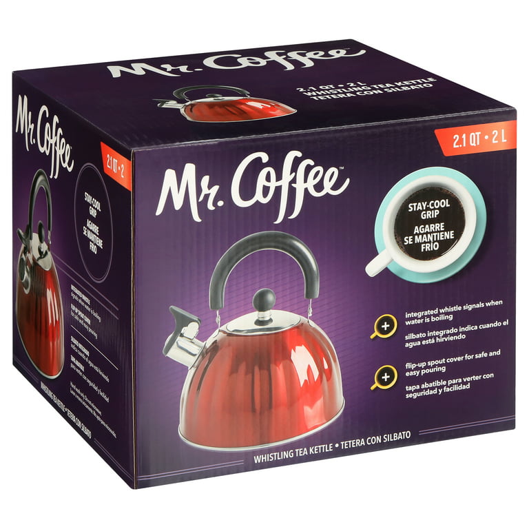 Mr Coffee Twining 2.1 qt. Pumpkin Tea Kettle, Red