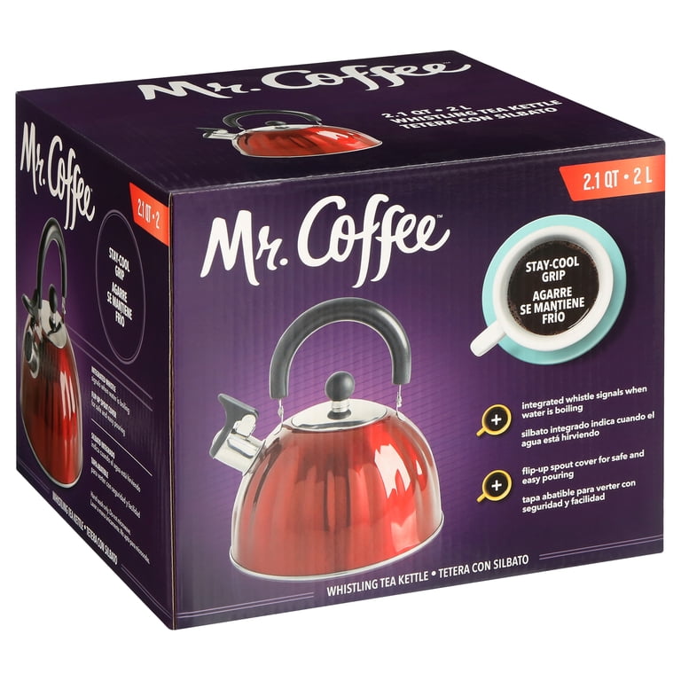 Mr. Coffee Twining 2.1 Qt. Pumpkin Tea Kettle - Red - Walmart.com