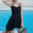 thumbnail image 3 of ENJOYW Robe Maillots de Bain Volants Lacets une Pièce Mince Maillot de Bain Dos Nu pour BeachPolyester, 3 of 7