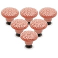 thumbnail image 1 of 6 uds. Perillas de gabinete rosa, perillas de tocador de cerámica Retro, perillas de cajón de 34mm/1,3 ", perillas de puerta, tiradores de cajón, manijas de tocador, 1 of 5