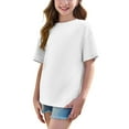 thumbnail image 5 of 5-15 Years Kids Girls Plus Size T Shirt Crew Neck Short Sleeve Top Casual Loose Summer Lounge School Blouse for Children, 5 of 8