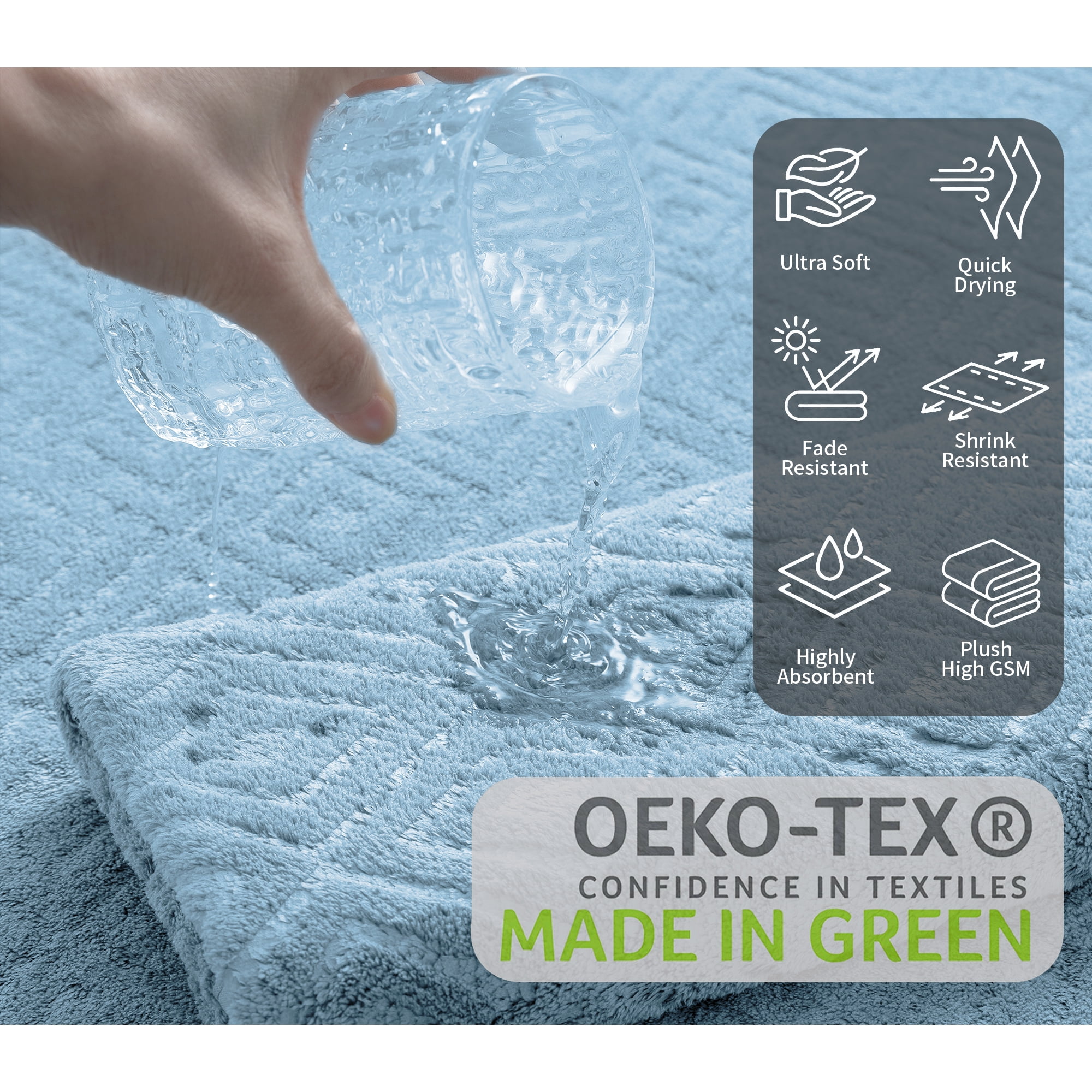 Jessy Home 4 Pack Bath Towels Blue Oversized Bath Sheet 35"x70"-600 GSM Soft Extra Large Bath Towel Set