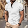 thumbnail image 2 of XuJwPNcy Mens V Neck Muscle Shirts Slim Fit Short Sleeve T Shirt Stretch Golf Tees Summer Workout Athletic Shirt Tees with Button, 2 of 6