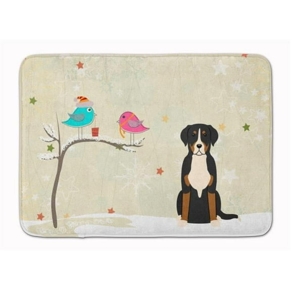 Christmas Greater Swiss Mountain Dog Machine Washable Memory Foam Mat