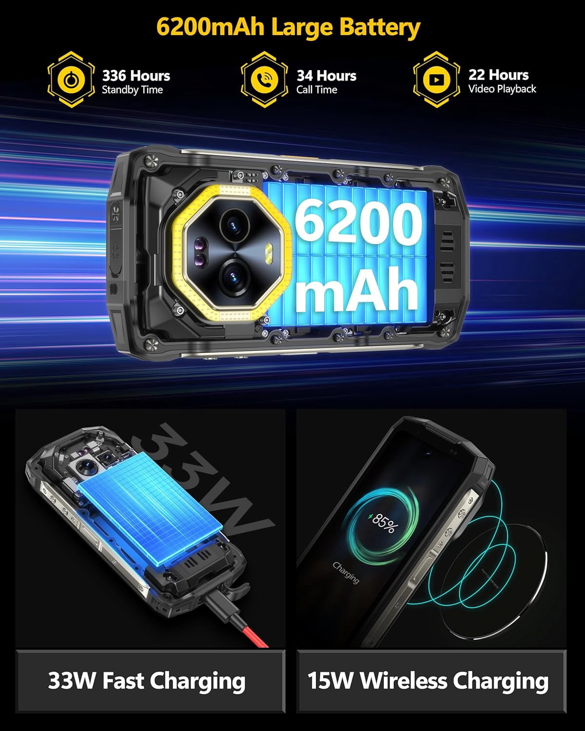 Ulefone Armor Mini 20 Pro 5G Rugged Phone, 16GB 256GB MTK Dimensity 6300, 6200mAh(33W)
