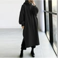 thumbnail image 4 of Guieoi Dress for Women Clearance under $10.00 Plus Size Fashion Women Solid Loose Hooded Comfy Long Sleeve Dress Black Black*Friday/Cyber*Monday Clearance, 4 of 6