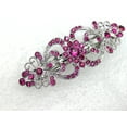 thumbnail image 3 of Faship Gorgeous Fuchsia Crystal Hearts And Floral Hair Barrette, 3 of 5