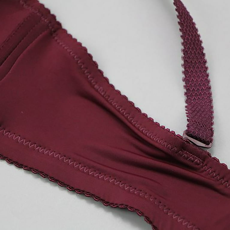 JNGSA Women's Cute Two Piece Lingerie Set Seamless Wireless Bra and Thong  Panty Set Underwear Two Piece Lingerie Pink 