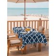thumbnail image 6 of Outdoor Tablecloth with Umbrella Hole, Lake Blue Moroccon Waterproof Outdoor Table Cover, Minimalist Ethnic Bohemian Aesthetic Patio Tablecloths for Party Picnic Camping, Rectangle 60"x102", 6 of 9