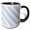 Black/White, variant on 3drose, Powder Blue and White Diagonal Stripe Pattern - Light Pastel Baby Blue Striped Stripy Monochrome, 11oz Mug