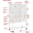 thumbnail image 2 of Combo Breeding Stacker Center Divided Breeder Bird Flight Double Rolling Cage with Side Breeding Nest Door (White, Double Stack), 2 of 16