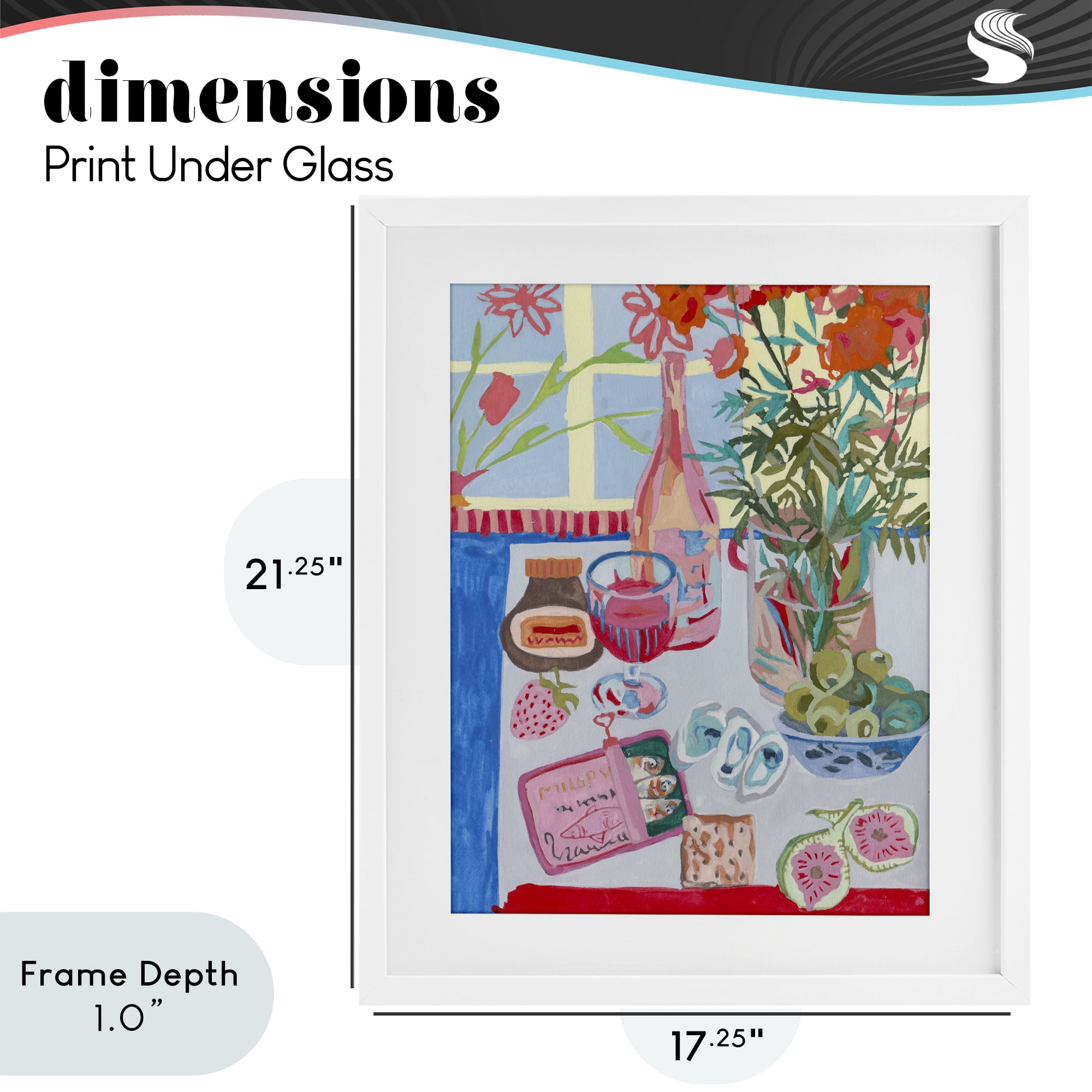 Stupell Industries Red & Blue Table Setting White Framed Print Under Glass, design by Melissa Wang