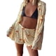thumbnail image 1 of Conjunto Pijamas Wdftyju Pijama Manga Larga Aberturas Pantalones Cortos Sueltos S Amarillo, 1 of 9
