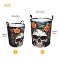 thumbnail image 3 of Fuzoiu Flower Horn Skull Print Circular Hamper,Laundry Basket with Handle,Collapsible Laundry,Dirty Clothes Storage Basket,for Bedroom Bathroom Dorm Living Room-Small, 3 of 6