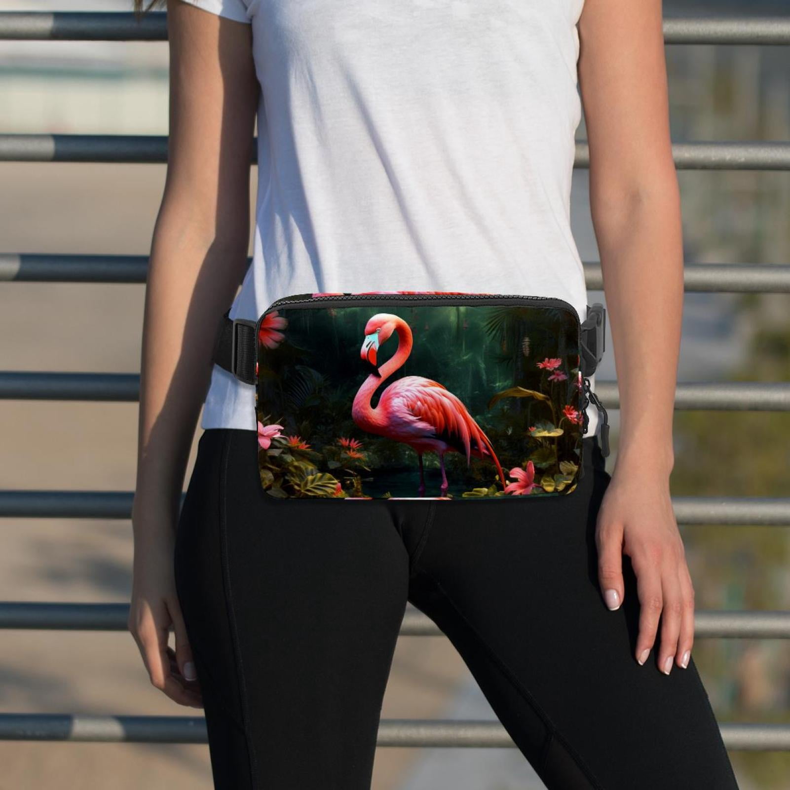 Flamingo Lightweight Adjustable Waist Bag with Extension Strap - Unisex Fanny Pack