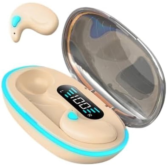 Bone Conduction Sleep Bluetooth Headset, In-Ear 5.3 Wireless Noise Cancelling Sports Earphones, Fitness Headphones with LED Digital Display Charging Case, Wireless Earbuds for Sport, Work