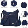 thumbnail image 3 of AOUNQ Crossbody Bags for Women Waterproof Hobo Purse Handbag Multi-Pocket Shoulder Bag Nylon Travel Messenger Bag,Blue, 3 of 5