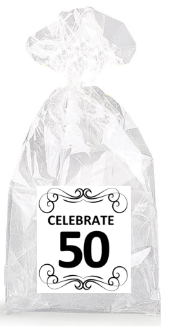 Set of 12 50th Birthday Party Favors Black Pink Candy Treat Bags 50 Looks Good on Me